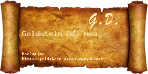 Goldstein Dénes névjegykártya