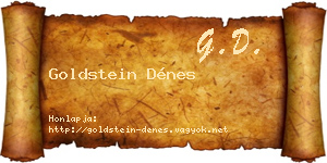 Goldstein Dénes névjegykártya